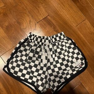 Kids Checkered Black and White Casual Shorts